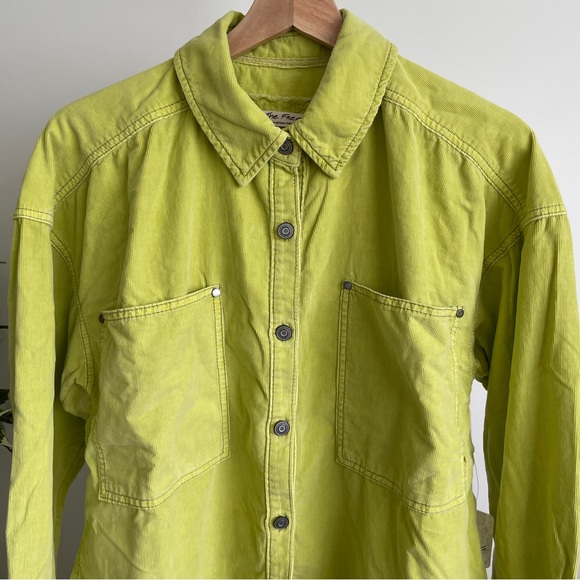 NEW Free People Baby Cord Buttondown Shirt - Picture 7 of 12